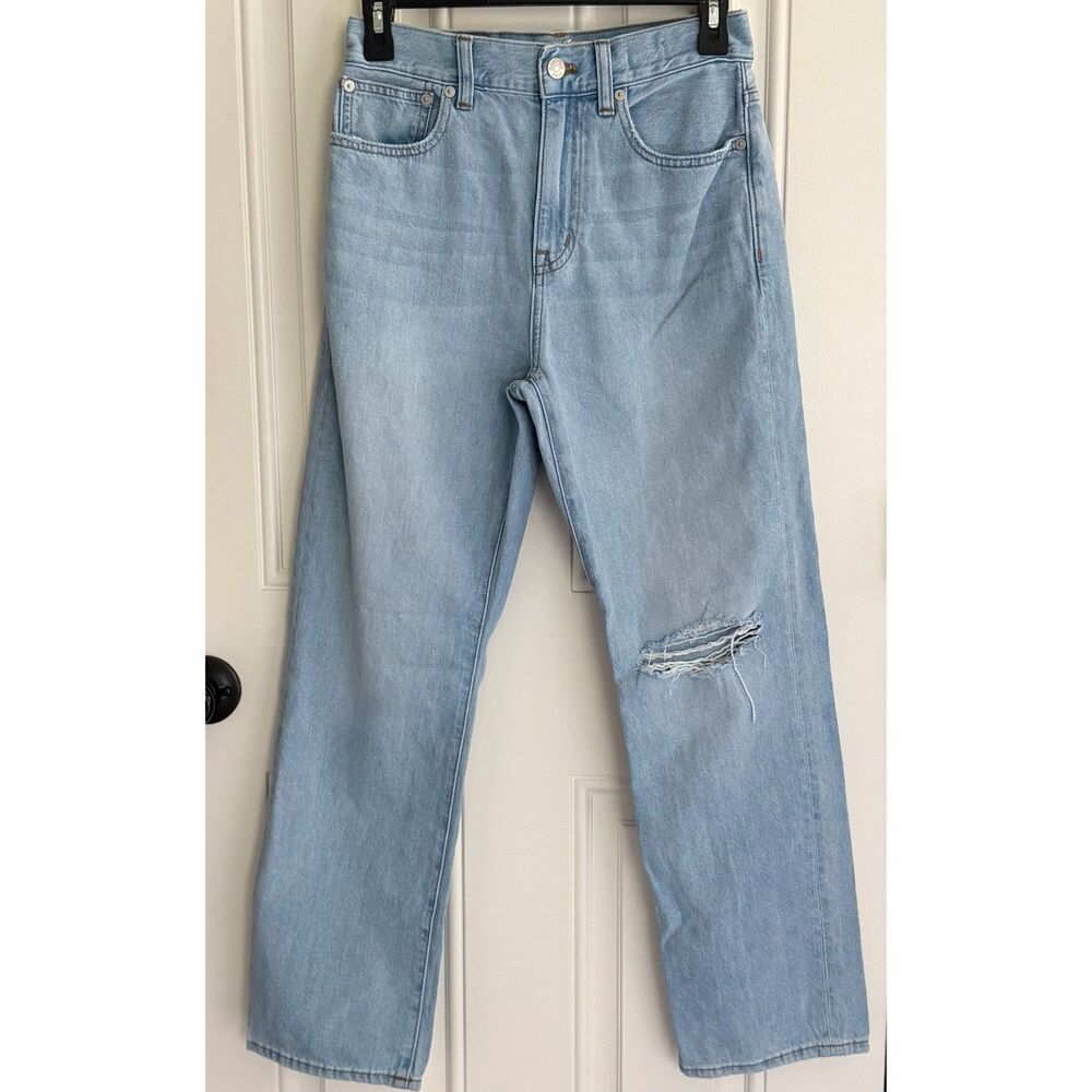 Madewell Women's 90's Straight Crop Distressed size 25 100% Cotton
